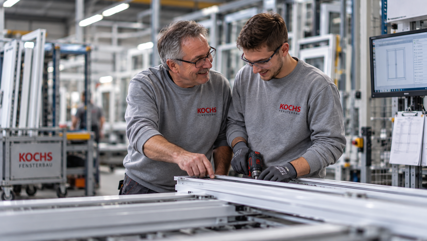 Mitarbeiter verschiedener Generationen bei KOCHS-Fensterbau