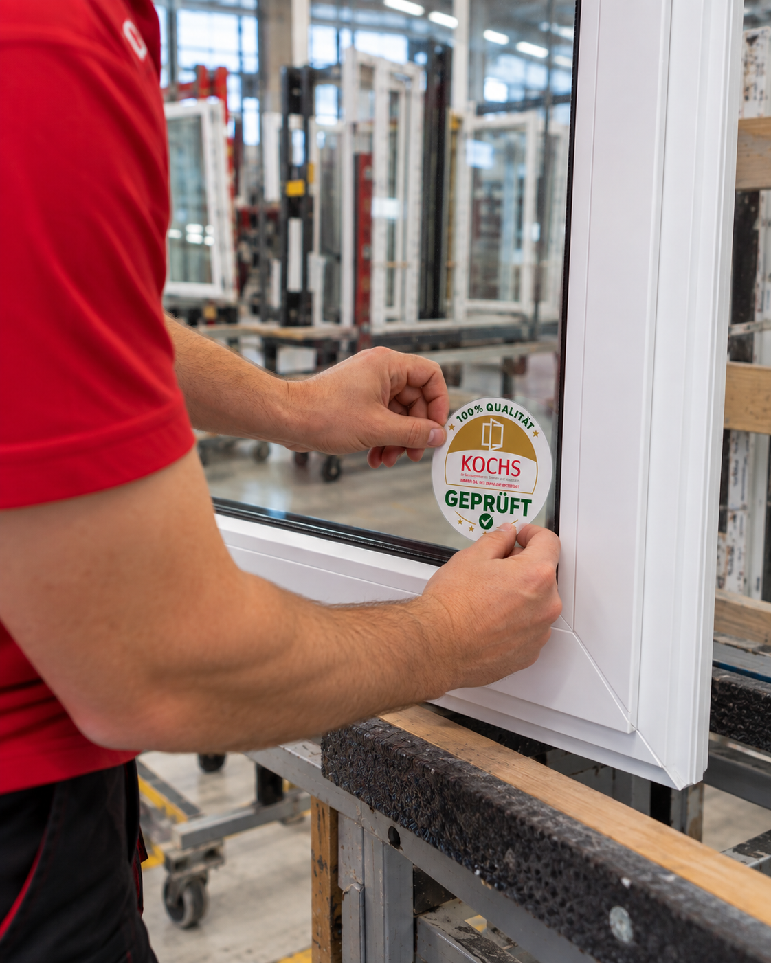 Qualitätskontrolle in der Fertigung bei KOCHS-Fensterbau