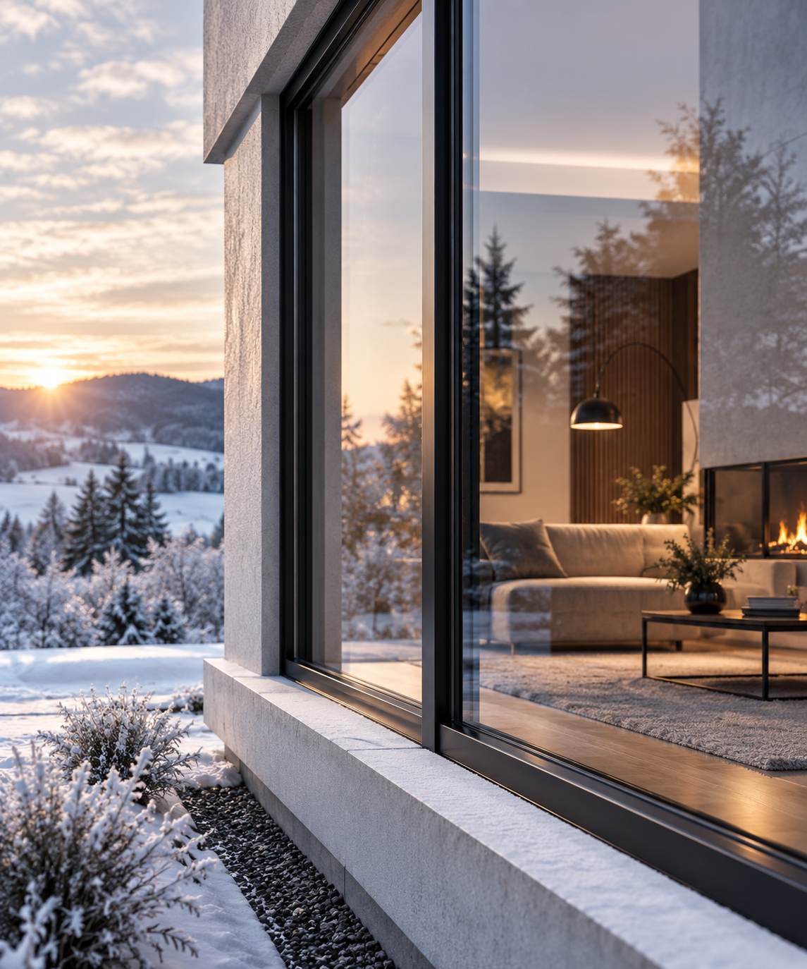 Detail eines modernen Fenstersystems