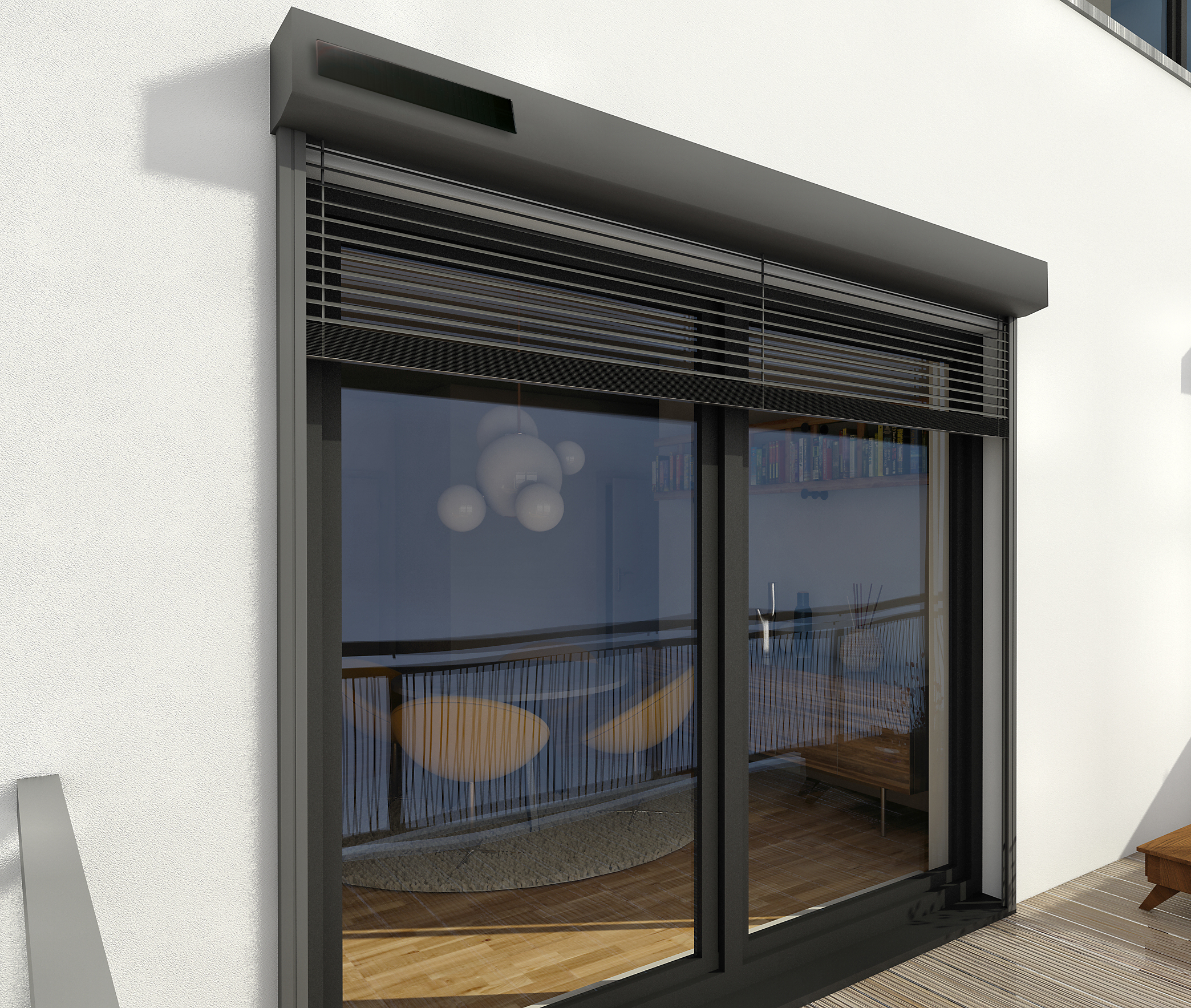 SOLAR-POWER Raffstore mit Solarpanel